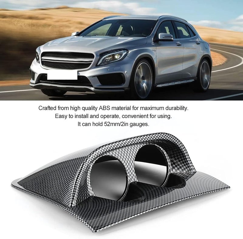 OUKENS Car Meter Mount Holder, 2in Universal ABS Car 2 Hole Instrument Panel, Gauge Meter Dash Dashboard Mount Pod Holder for Auto Accessory(carbon pattern) - Image 4